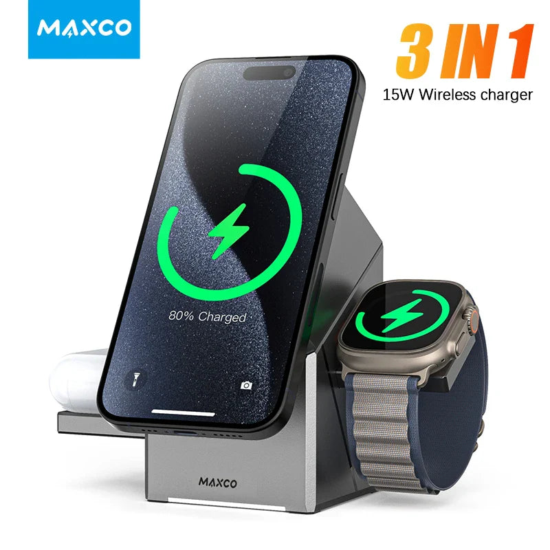 3-in-1 Magnetic Wireless Charger Stand